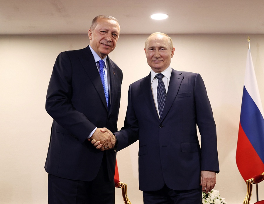 Il Presidente russo, Vladimir Putin, e il Presidente turco, Recep Tayyip Erdogan.