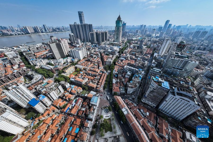 Un angolo dell'area storica di Hankou a Wuhan, provincia dello Hubei. (6 giugno 2023 - Xinhua/Wu Zhizun)