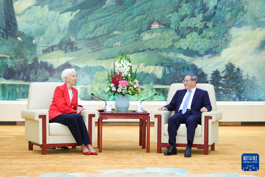 Li Qiang incontra la presidente della BCE Christine Lagarde
