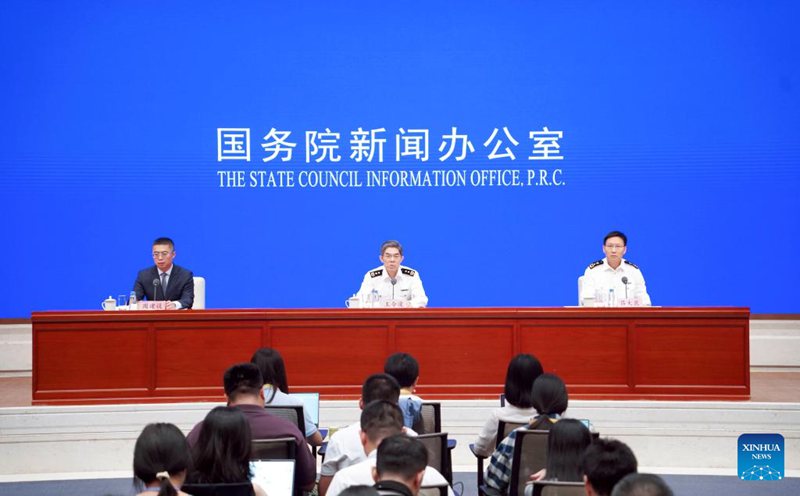 L'Ufficio di Informazioni del Consiglio di Stato tiene una conferenza stampa sulle importazioni ed esportazioni della Cina nella prima metà del 2025 a Beijing, capitale della Cina. (14 luglio 2025 - Xinhua/Pan Xu)