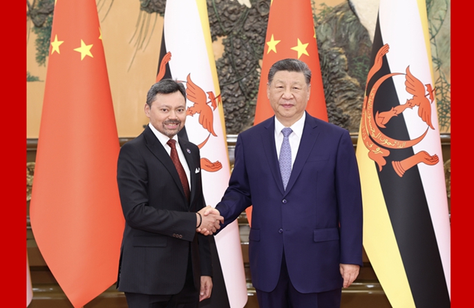 Xi Jinping incontra il Principe ereditario del Brunei
