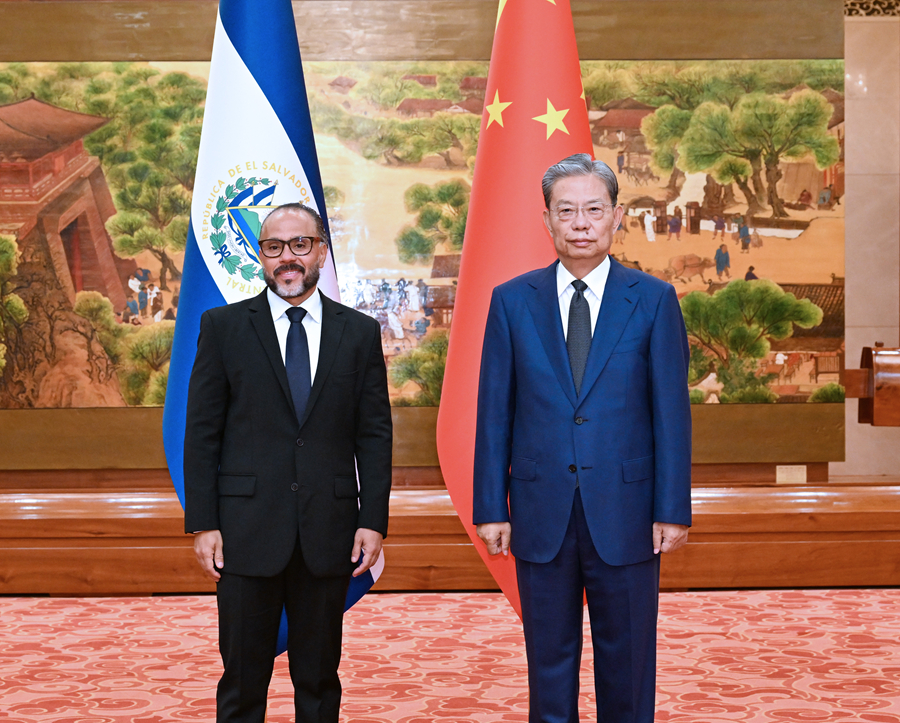 Zhao Leji incontra il presidente dell'Assemblea Legislativa di El Salvador