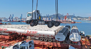 Forte crescita delle spedizioni di merci dal porto di Yantai verso l'Africa