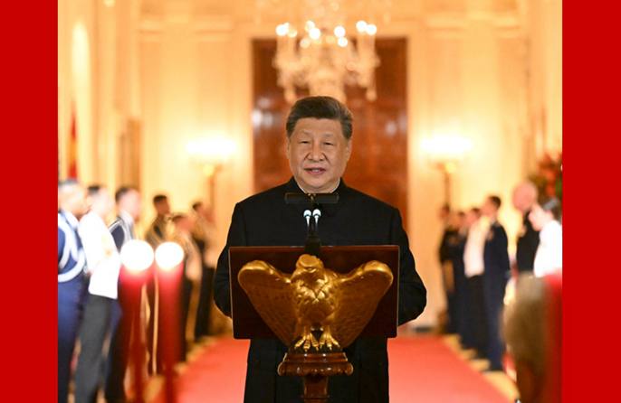Xi Jinping e Peng Liyuan alla Casa Bianca per il banchetto di benvenuto